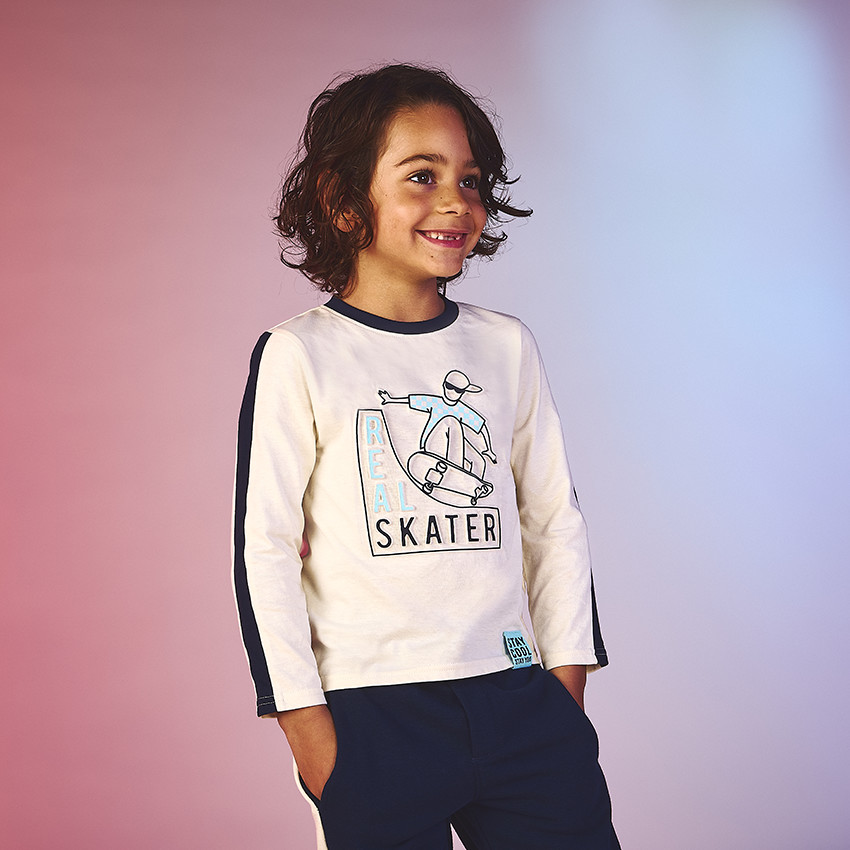 Camiseta de manga larga con estampado de fantasía de skate niño 