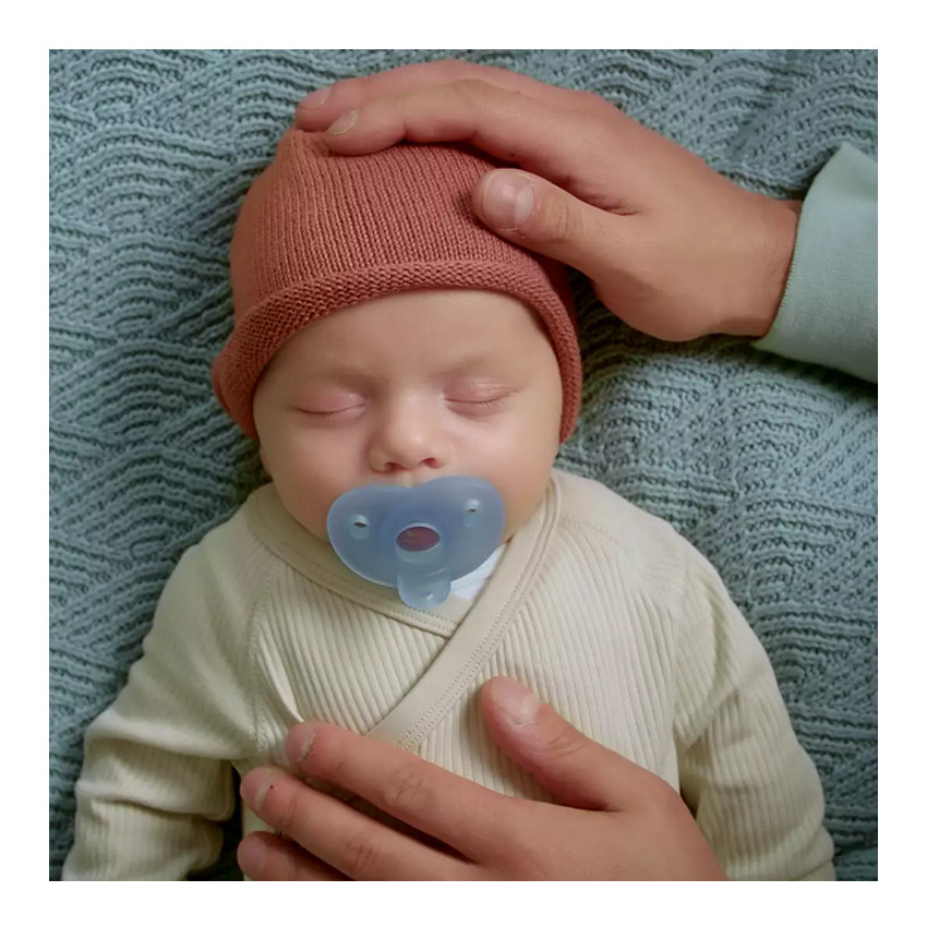 Chupete 100% Silicona Soothie +0m - Azul - 2 piezas 