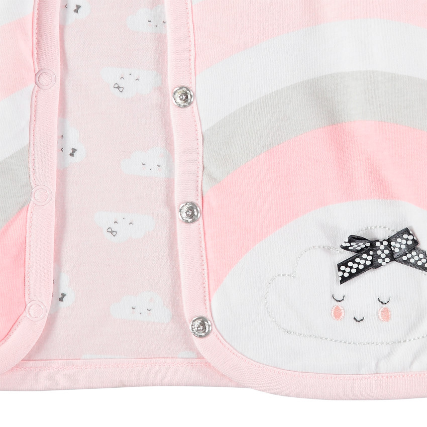 Chaqueta reversible de algodón ecológico con arcoíris y nubes estampadas  Additional Chaqueta reversible de algodón ecológico con arcoíris y nubes estampadas