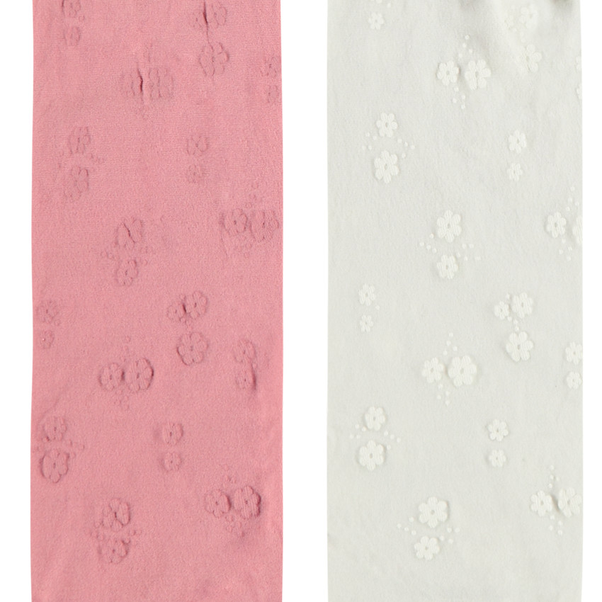 Pack de 2 leotardos finos con estampado floral para bebé niña 