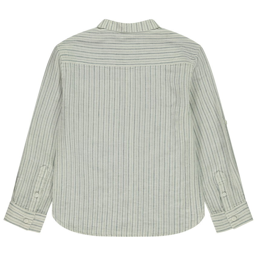 Camisa de manga larga remangable y rayada para niño 