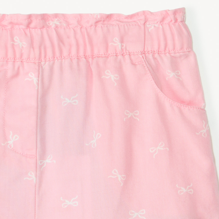 Pantalón corto de sarga estampada para niña bebé 