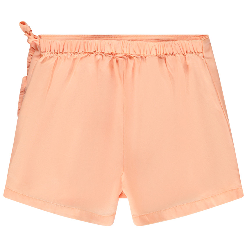Falda corta unicolor de Tencel con volantes para niña 