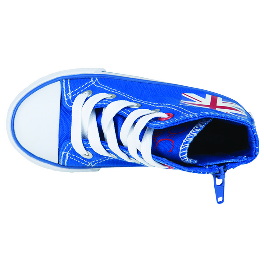 Baskets montantes à lacets avec patch drapeau du 28 au 35   Additional Baskets montantes à lacets avec patch drapeau du 28 au 35