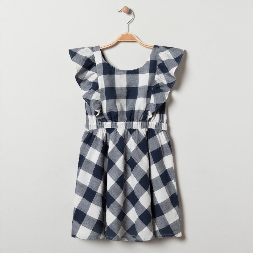 Robe manches courtes volantées pour fille 