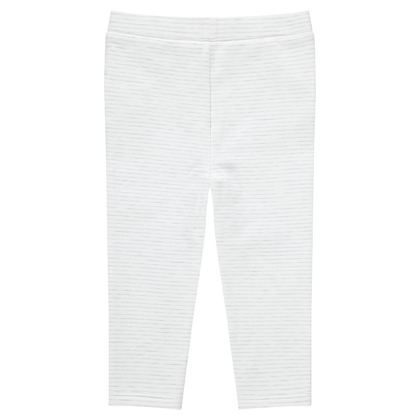 Legging de punto con estampado rayas all-over y parche de corazón 