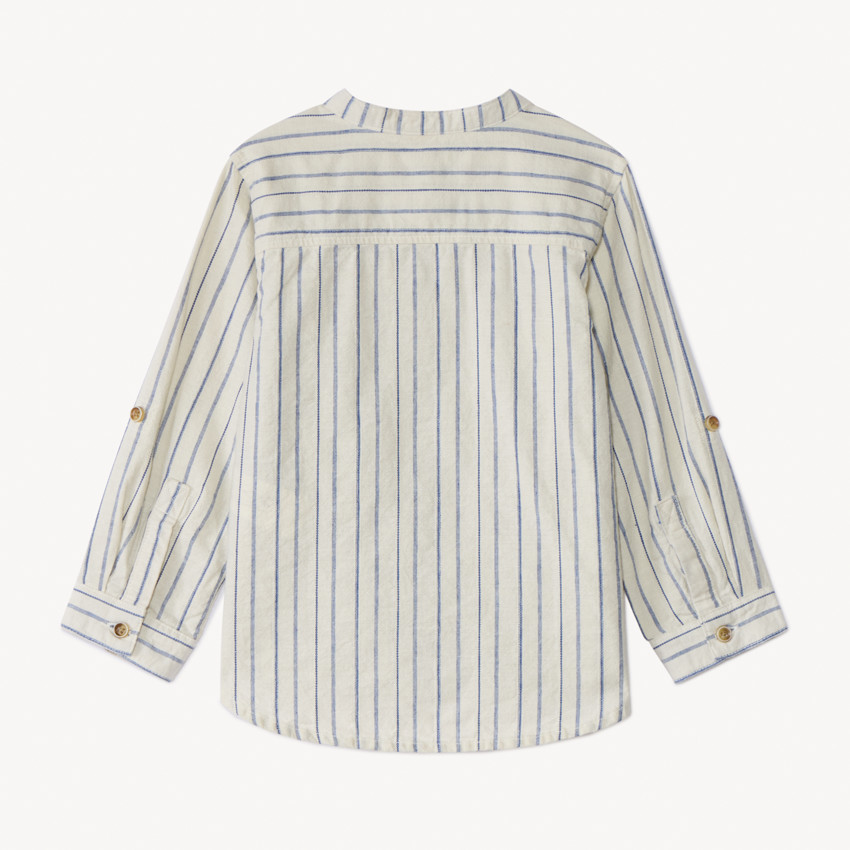 Camisa de rayas con mangas largas retráctiles para bebé niño 