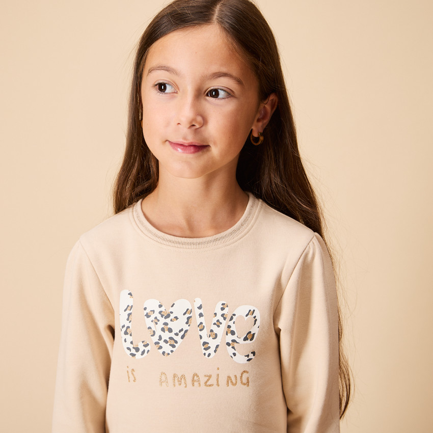 Sudadera de felpa con estampado de manchas para niña 