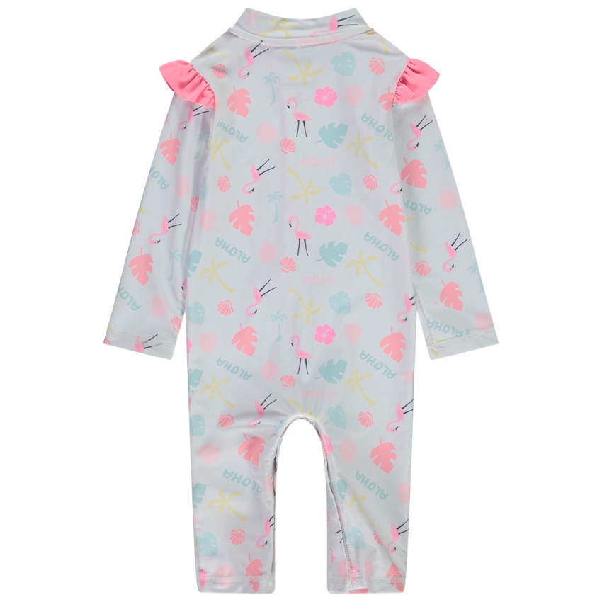 Combinaison anti UV imprime flamant rose pour bebe fille Orchestra