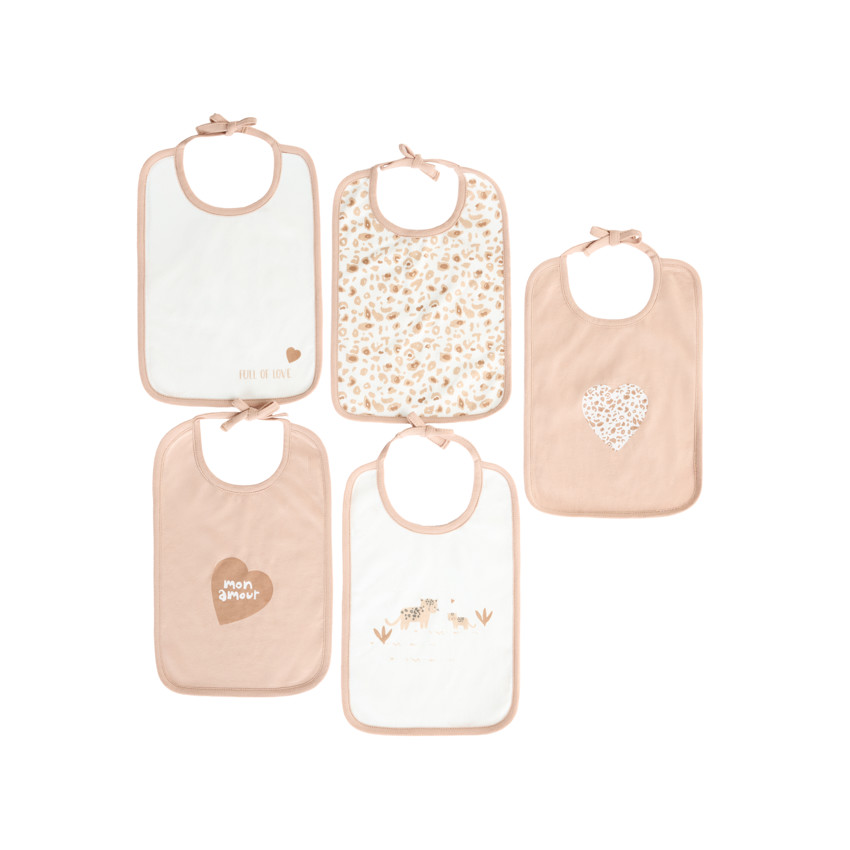 Conjunto de 5 baberos de leopardo 