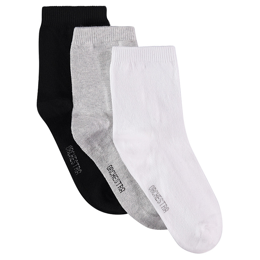 Pack de 3 pares de calcetines lisos 