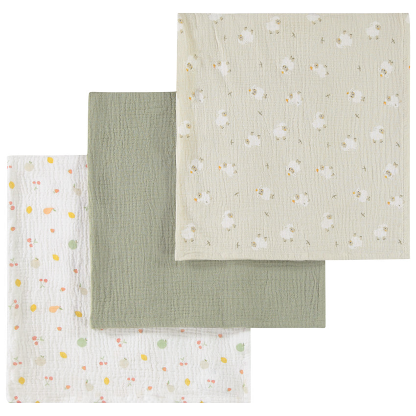 Pack de 3 muselinas de gasa 70 x 70 cm La Vie à la Ferme 