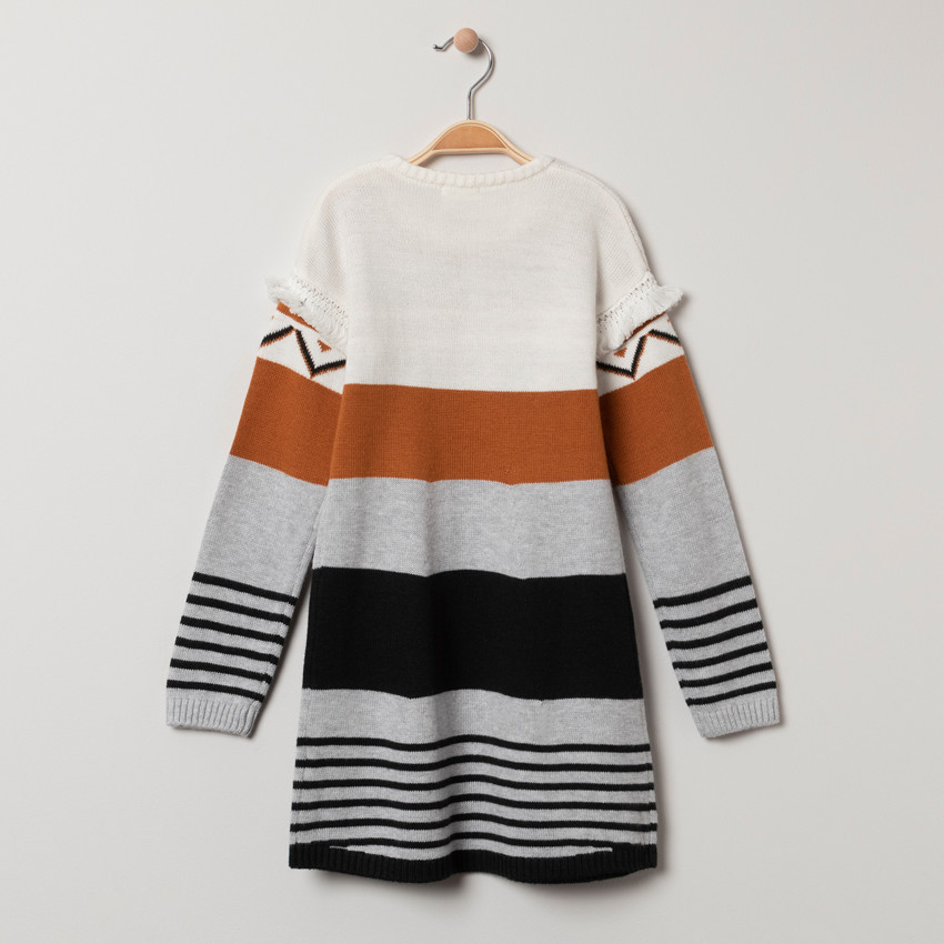 Vestido de punto con motivos etnicos de jacquard  