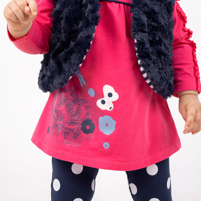 Chaleco de borreguillo con forro de rayas de punto 