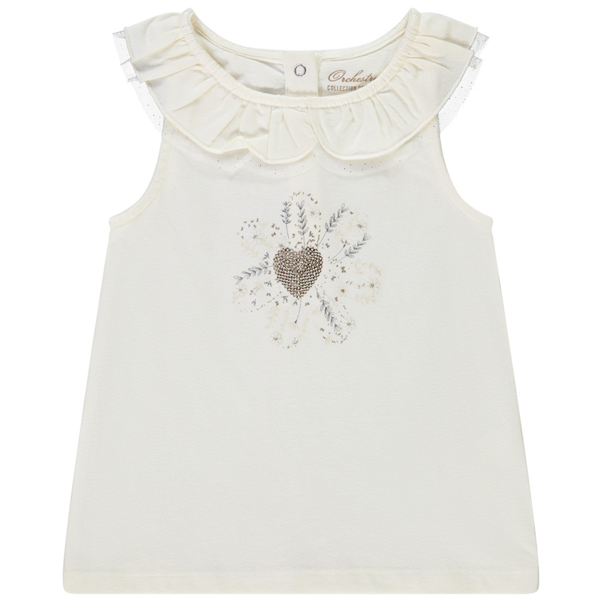 Camiseta niña cuello volante online