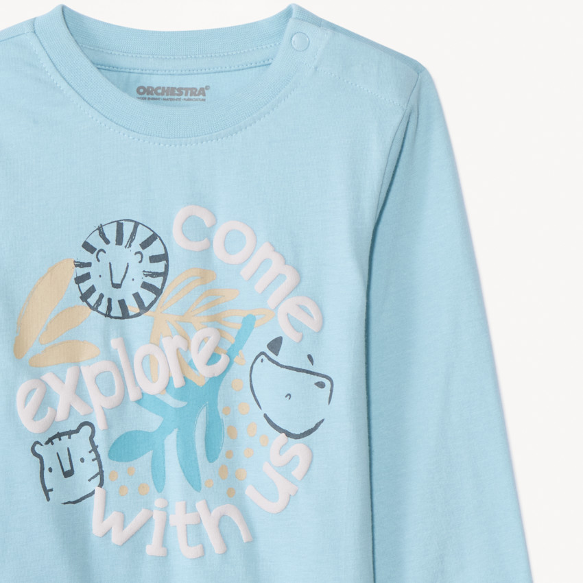 Camiseta de manga larga con estampado de la sabana para bebé niño 