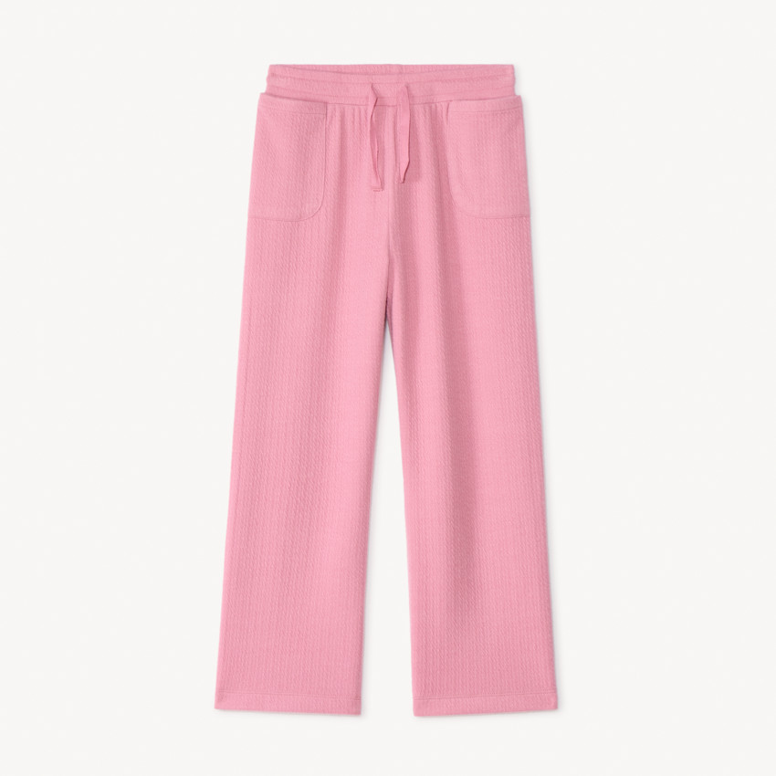 Pantalón amplio de jacquard liso para niña 