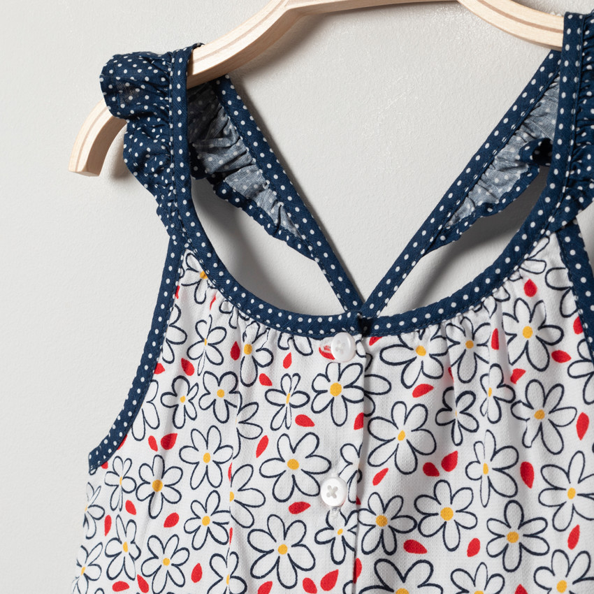 Robe à fleurs et bretelles volantées Main Robe à fleurs et bretelles volantées