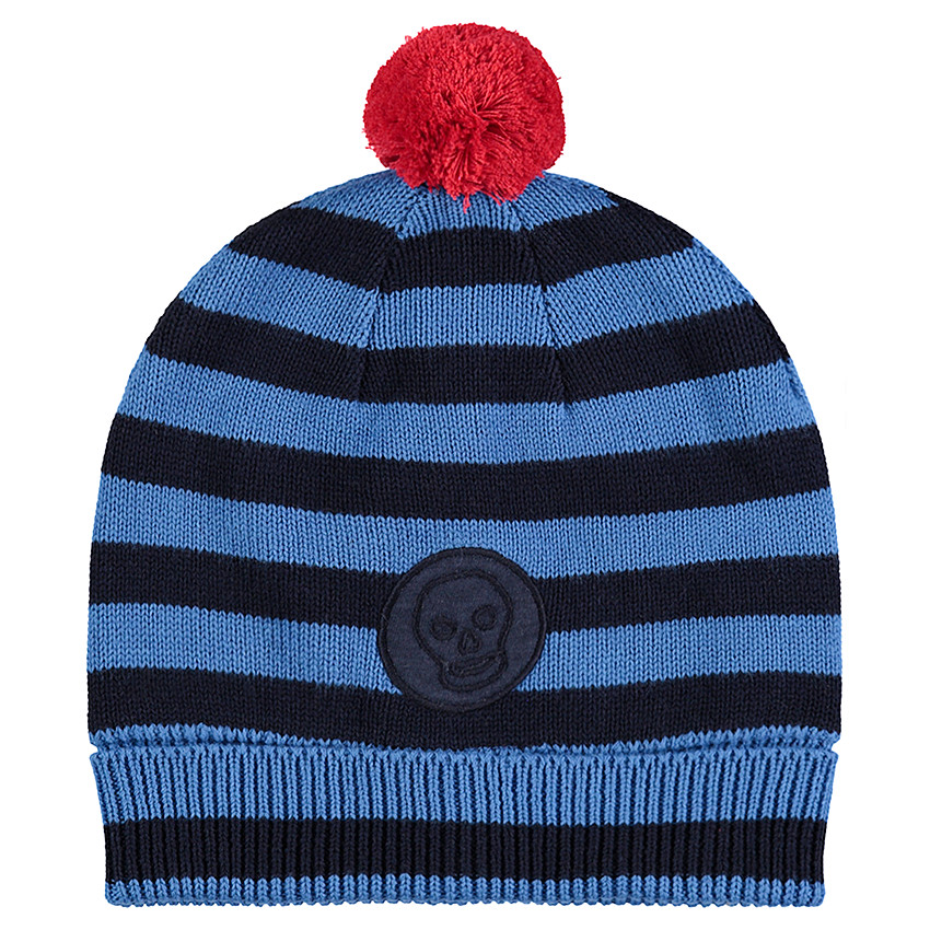 Gorro de punto de rayas con forro de micropolar y pompón  Additional Gorro de punto de rayas con forro de micropolar y pompón