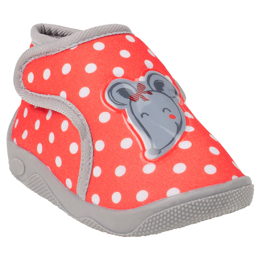 Zapatillas de forma botín de puntos con sujeción con velcro con detalle 