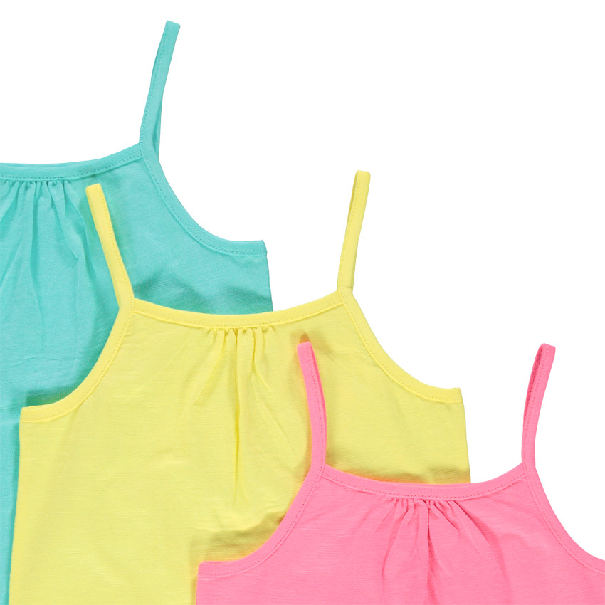 Juego de 3 camisetas lisas de tirantes finos de algodón orgánico 