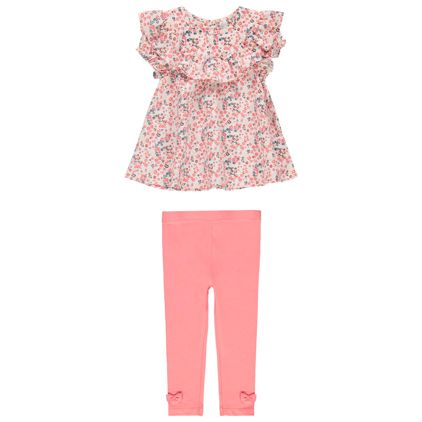 Ensemble avec tunique fleurie et legging uni 