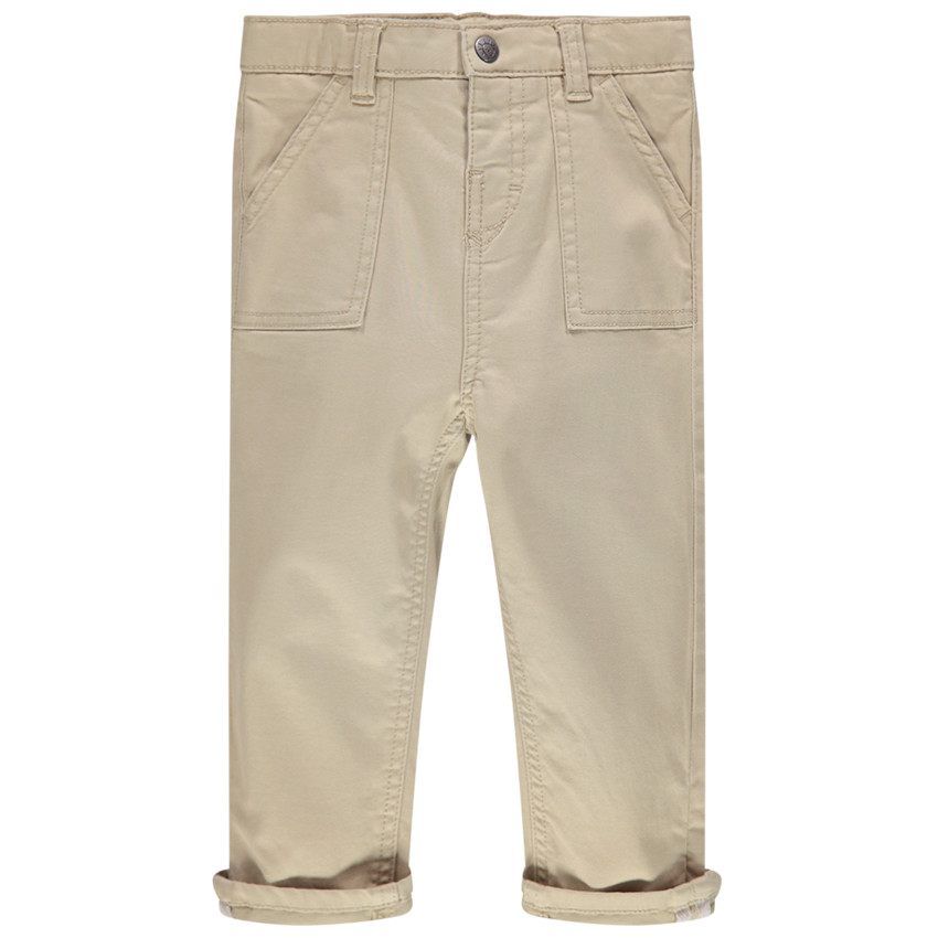 Pantalón liso de tela con bolsillos  Additional Pantalón liso de tela con bolsillos