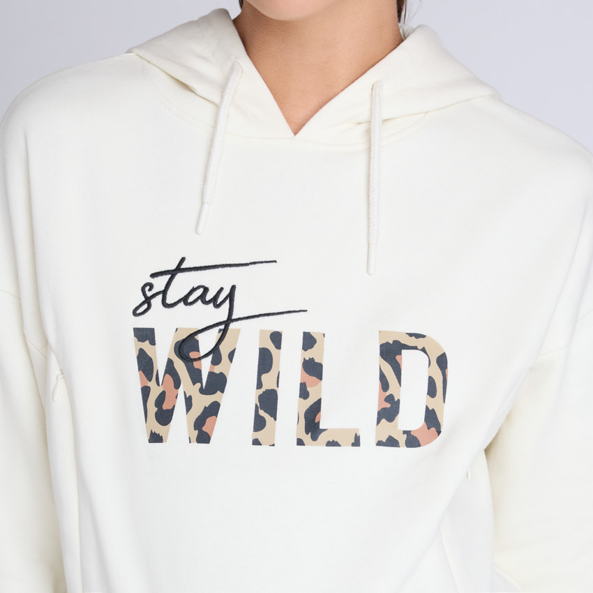 Sudadera de embarazo y lactancia con cremallera y estampado Wild 