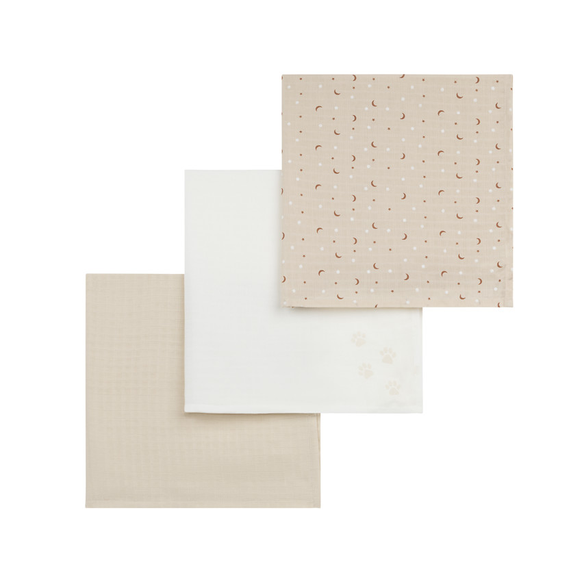 Pack de 3 gasas de 70 x 70 cm Mon Petit Chat 