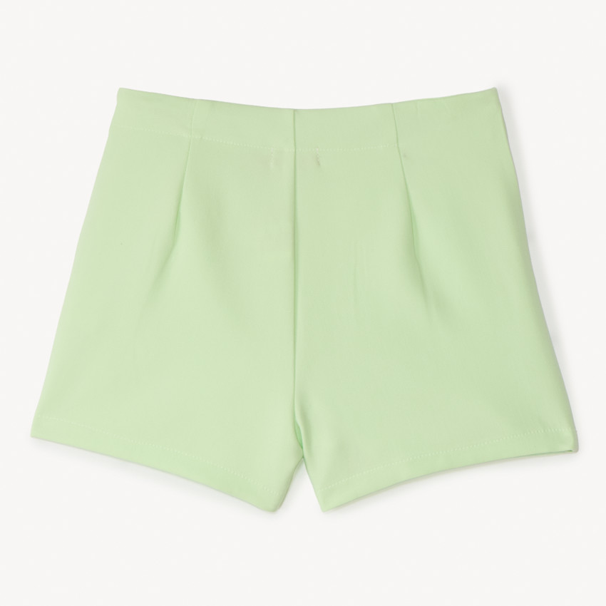 Falda corta efecto anudado lisa para niña 