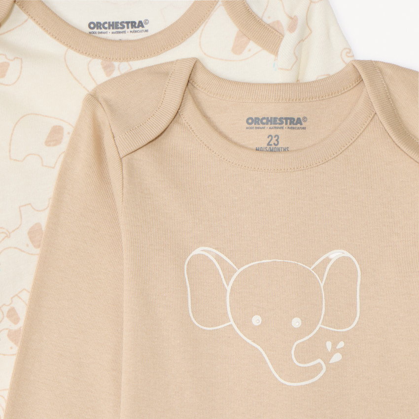 Lote de 7 body de manga larga con diseños variados para bebé niño. 