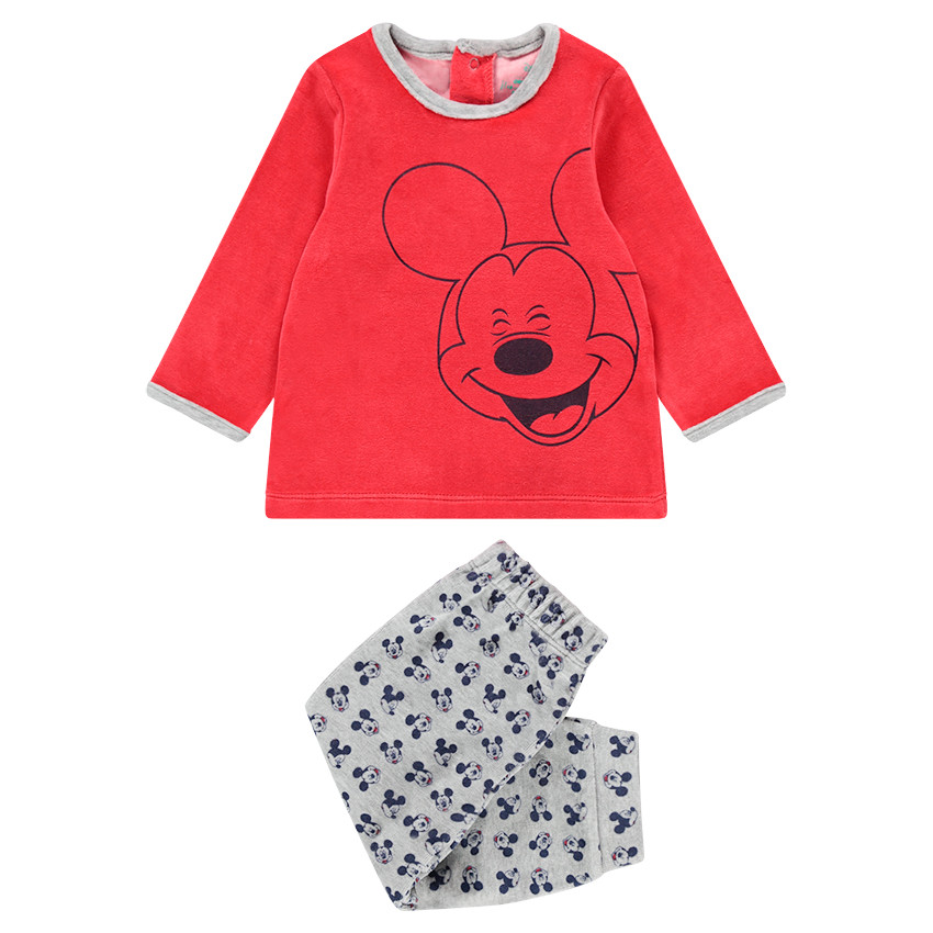 Pijama de terciopelo con estampado de Mickey ©Disney y pantalón all-over  Additional Pijama de terciopelo con estampado de Mickey ©Disney y pantalón all-over