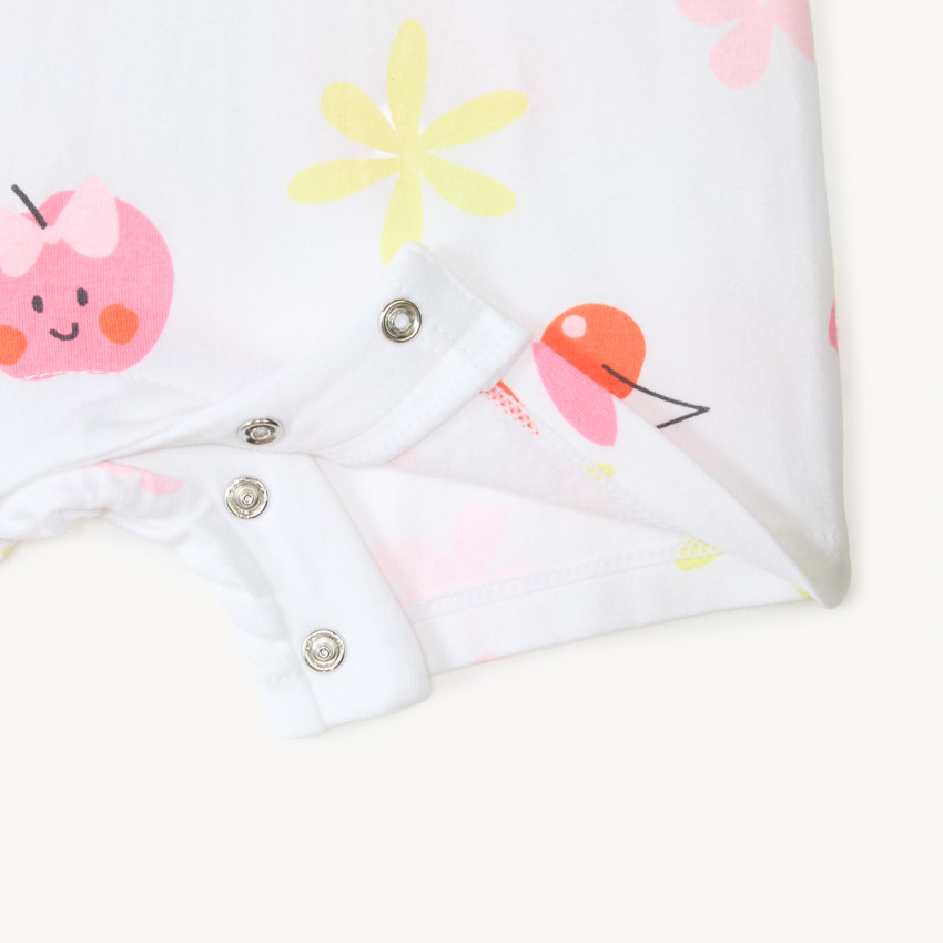 Conjunto de 2 monos cortos con estampado de cerezas para niña bebé 