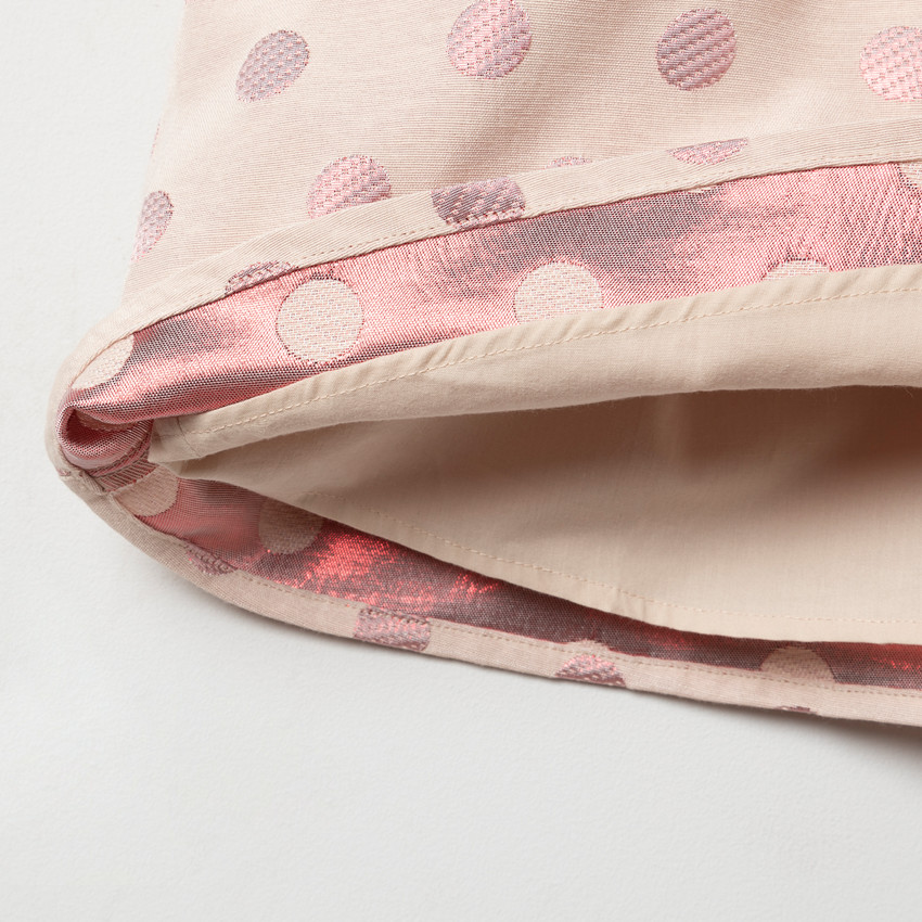 Vestido manga corta estampado lunares all-over 