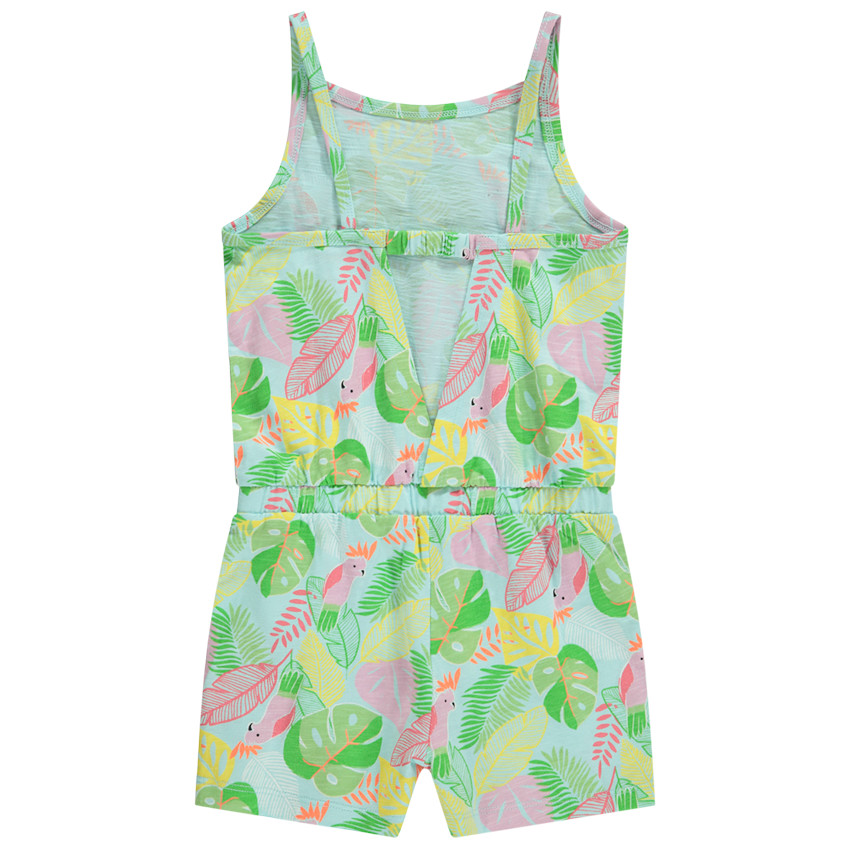 Mono corto de punto de jersey con estampado fantasía para niña  Additional Mono corto de punto de jersey con estampado fantasía para niña