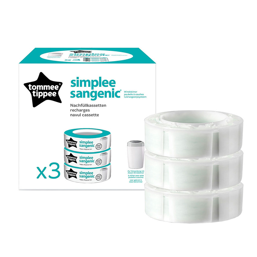 Pack de 3 recambios para contenedor pañales bebé Simplee Sangenic 