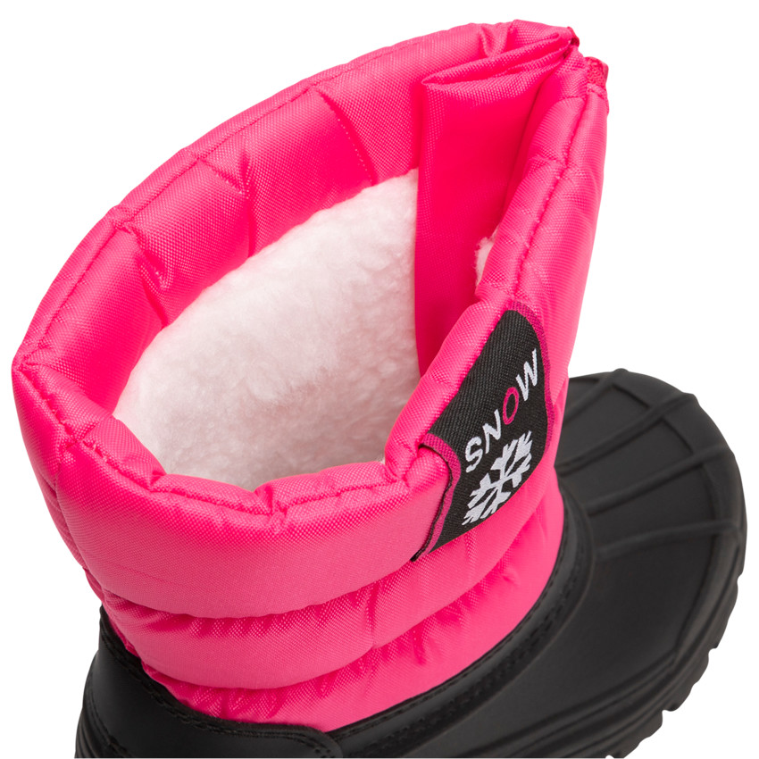 Botas de agua de caucho con parte superior impermeable y cuello acolchado para niña 