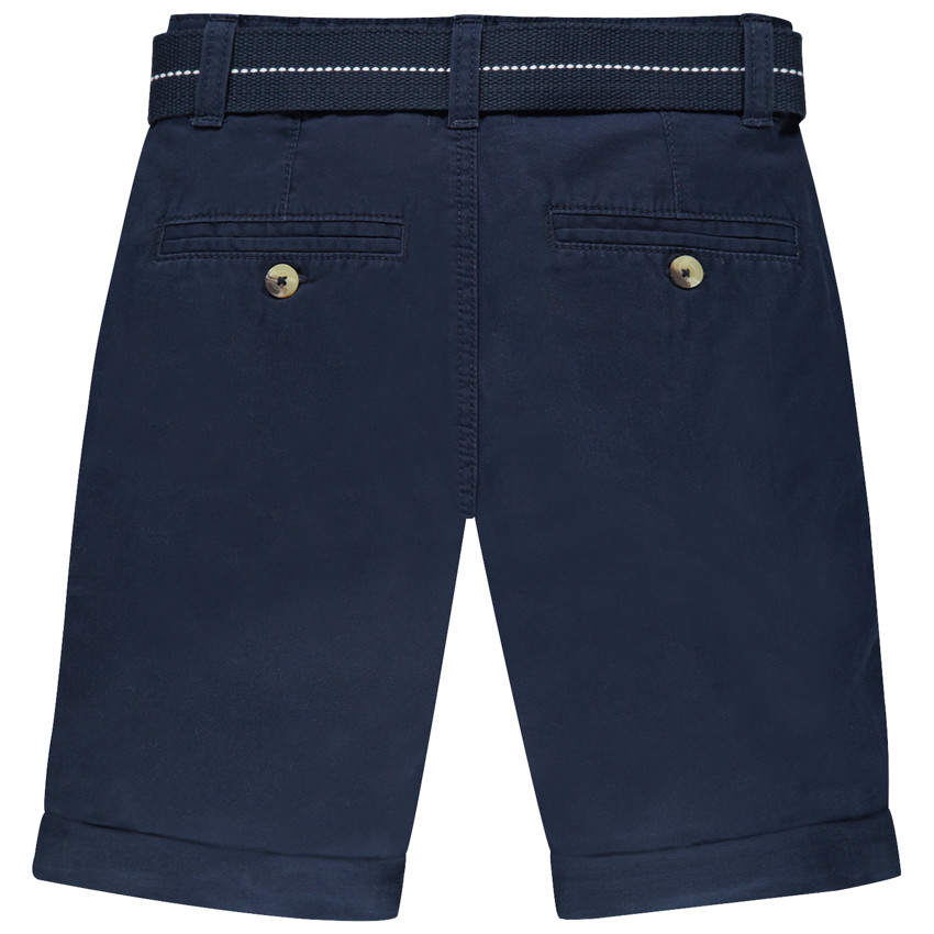 Bermudas de tela con cinturón tejido desmontable para niño 