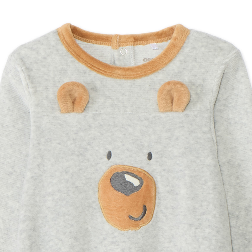 Pelele de terciopelo con diseño fantasía para bebé niño 