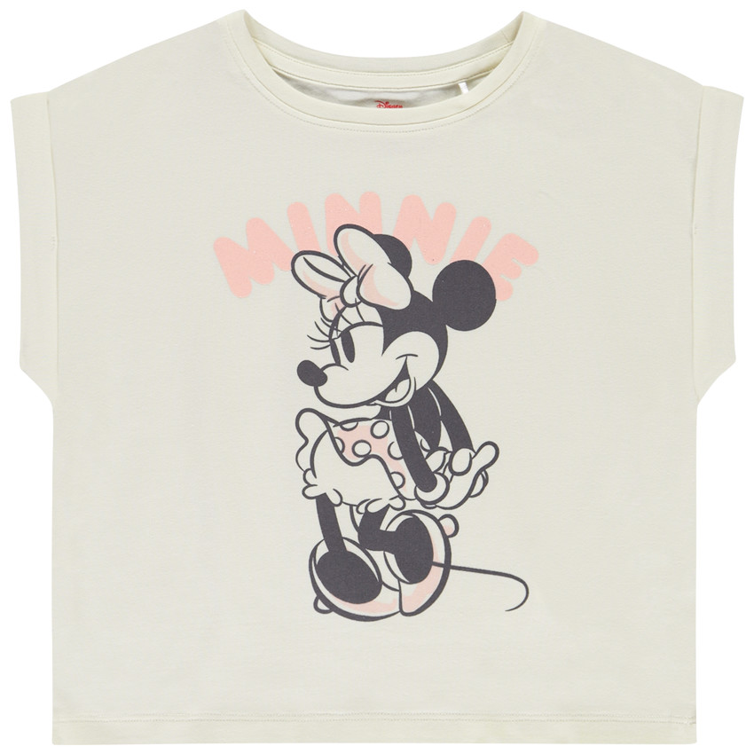 Camiseta de manga corta corte boxy Minnie Disney para niña 