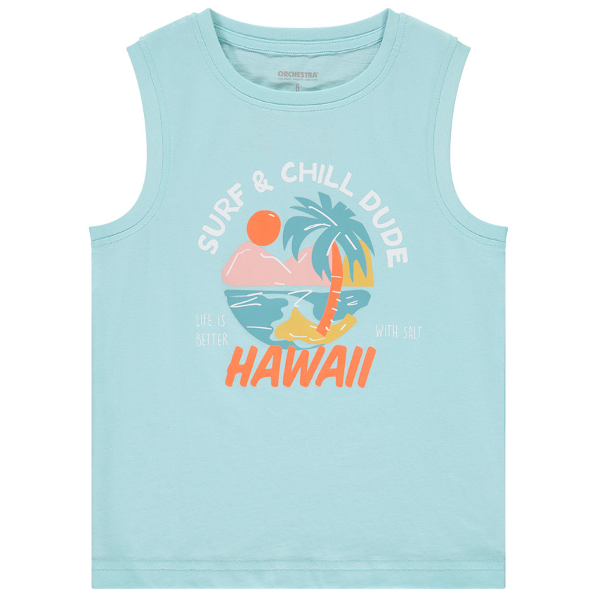 Camiseta sin mangas de punto estampada para niño 