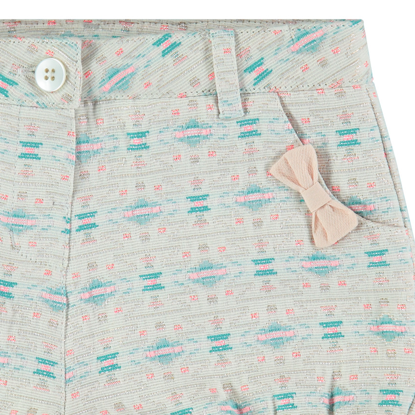Short de jacquard con nudos para niña 
