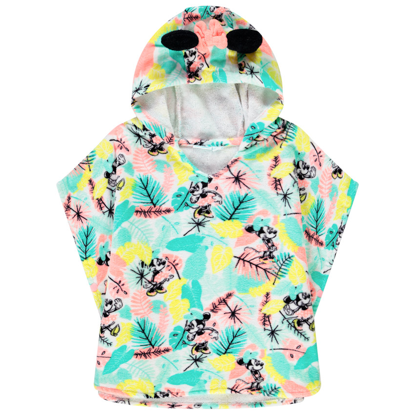 Cape de bain en éponge avec capuche imprimé Minnie Disney pour bébé fille 