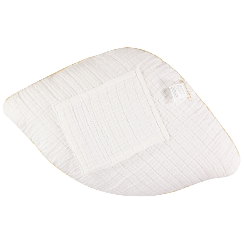 Cojín decorativo en gasa de algodón forma hoja modulable 