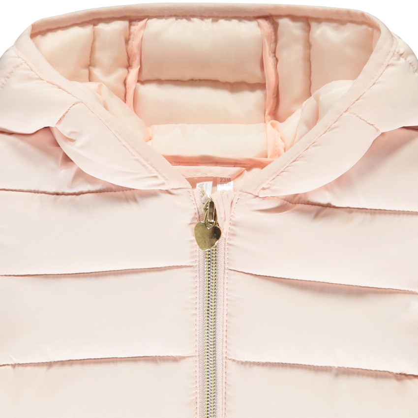 Plumífero ligero de tela acolchada lisa para niña bebé 