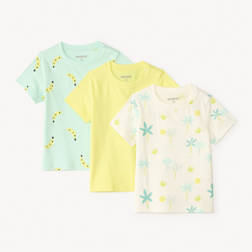 Conjunto de 3 camisetas de manga corta para bebé niño. 