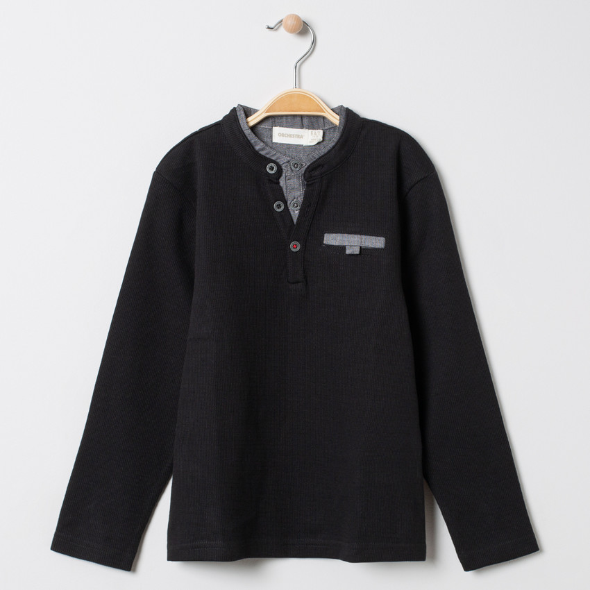 Camiseta de manga larga efecto  2 en 1 con detalles en chambray  Additional Camiseta de manga larga efecto  2 en 1 con detalles en chambray