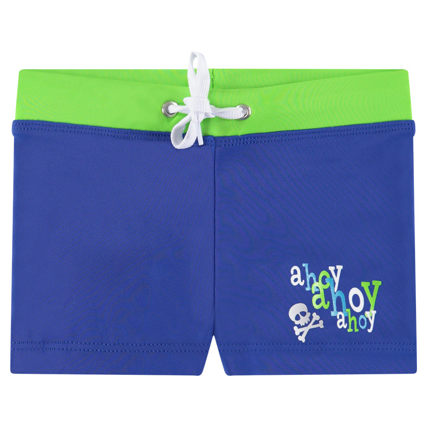 Bóxer de baño con inscripciones y calaberas estampadas 