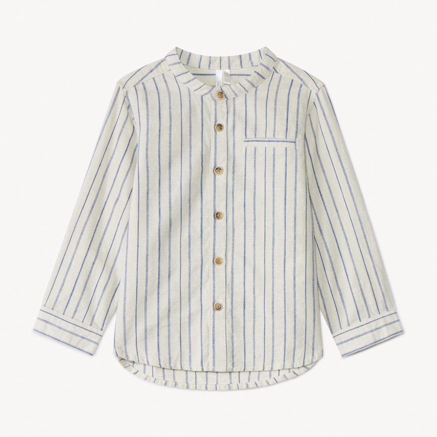 Camisa de rayas con mangas largas retráctiles para bebé niño 