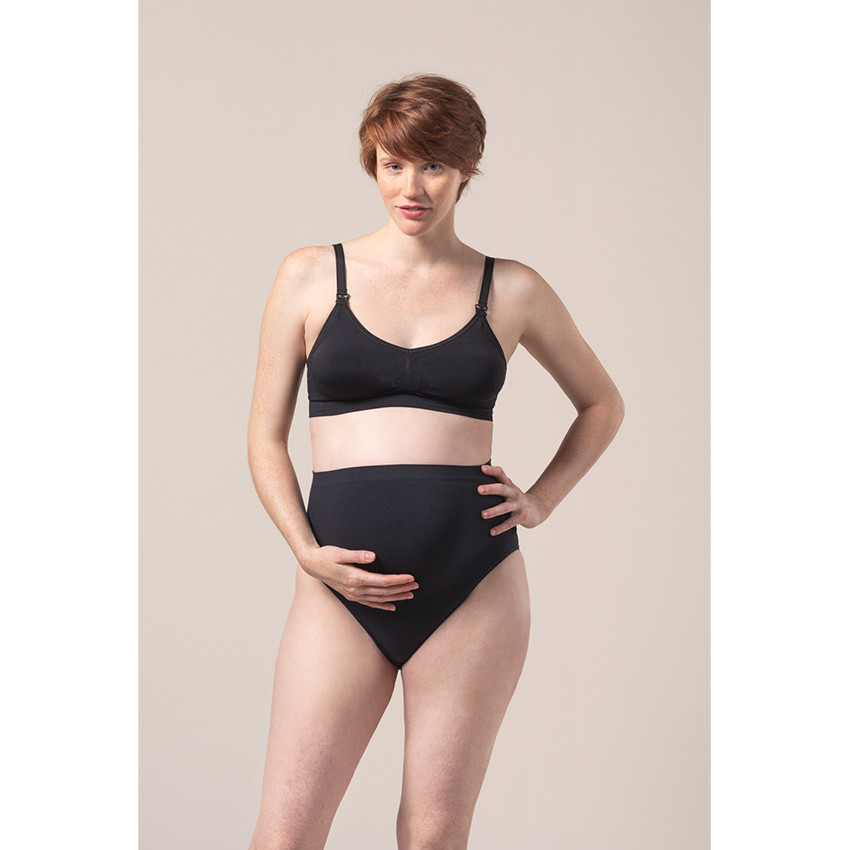 Pantalones de maternidad de cintura alta sin costuras en color liso 